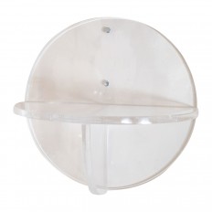 Pair of circular Lucite shelving units